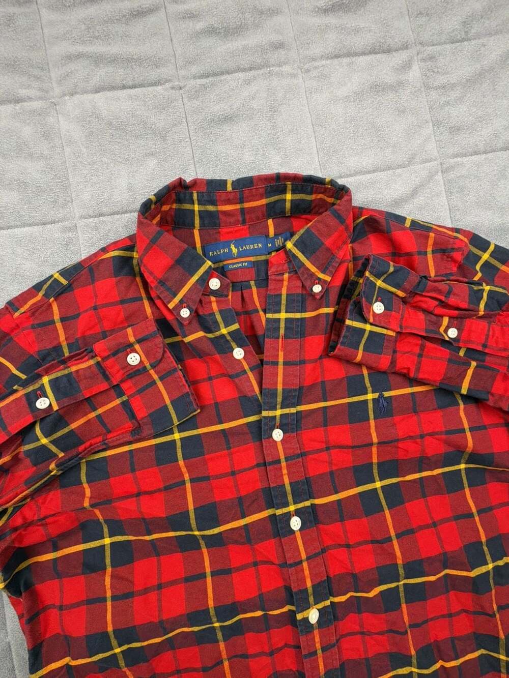 Polo Ralph Lauren Classic Fit Plaid Pony Button Down Long Sleeve Shirt Size M